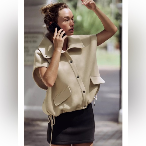 ZARA PIQUÉ VEST - Picture 2 of 5